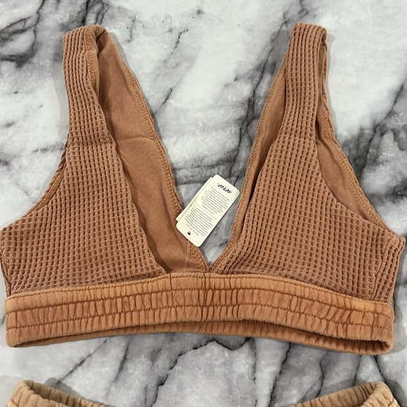 Aerie Bralette Small & Shorts Xsmall Tan Set - Picture 3 of 7